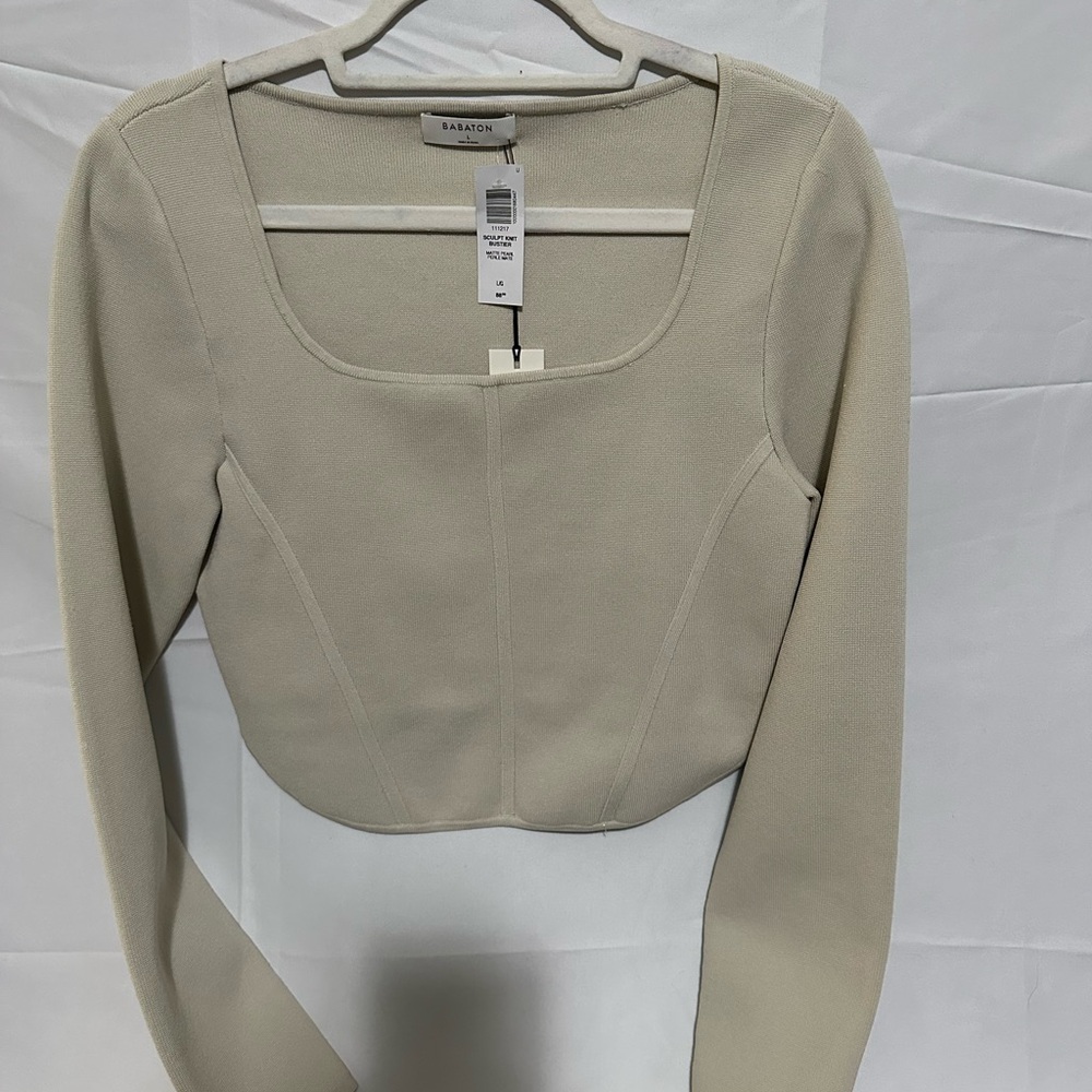 Aritzia Babaton - sculpt knit bustier -  matte Pearl size L